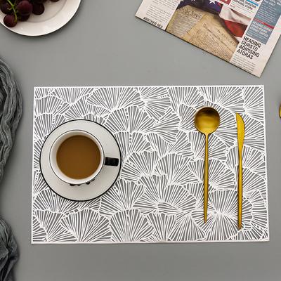 Nordic Style Square Dining Mat Dining Table Mat Tea Cup Mat PVC Circular Mat Tableware Mat for Household Western Restaurant