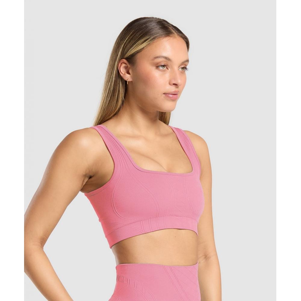 Gymshark Corset Seamless Sports Bra Sunset Pink B9a7p Kcll