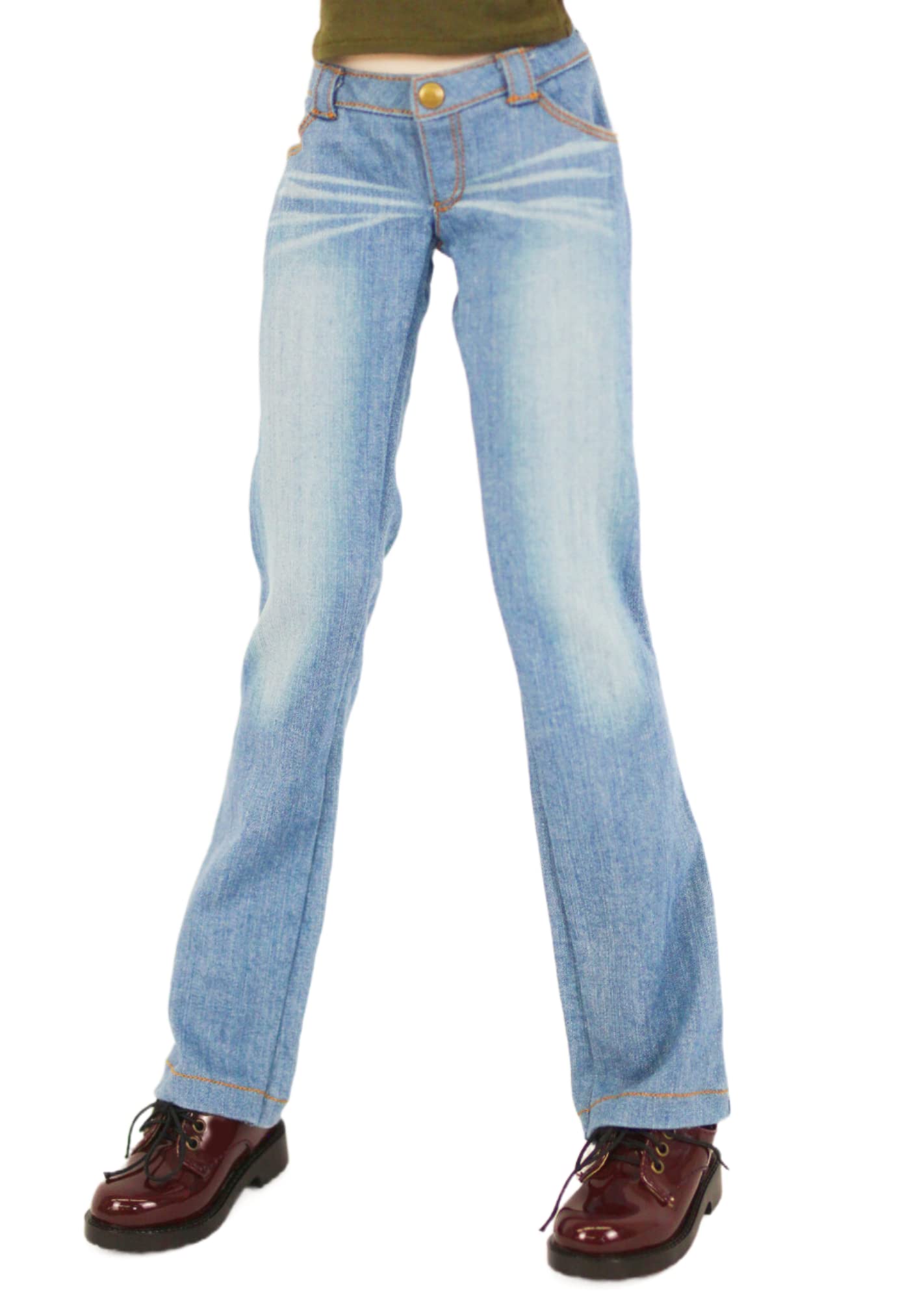 

Petite Marie DDS Совместимые Прямые Светлые Стрейч Стандартные 60см BJD Кукольная Одежда 1/3 Джинсы Обработанные в Окаяме, Синие, Джинсы Обработанные в КОДЗИМЕ, С Низкой Посадкой