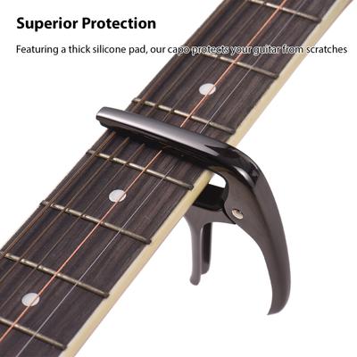 Gitarrenkapodaster Professionelles Akustikgitarren-Kapodaster Übertragungsklemme Zinklegierung Gitarrenkapodaster für Folk-Klassikgitarren Ukulele Bass