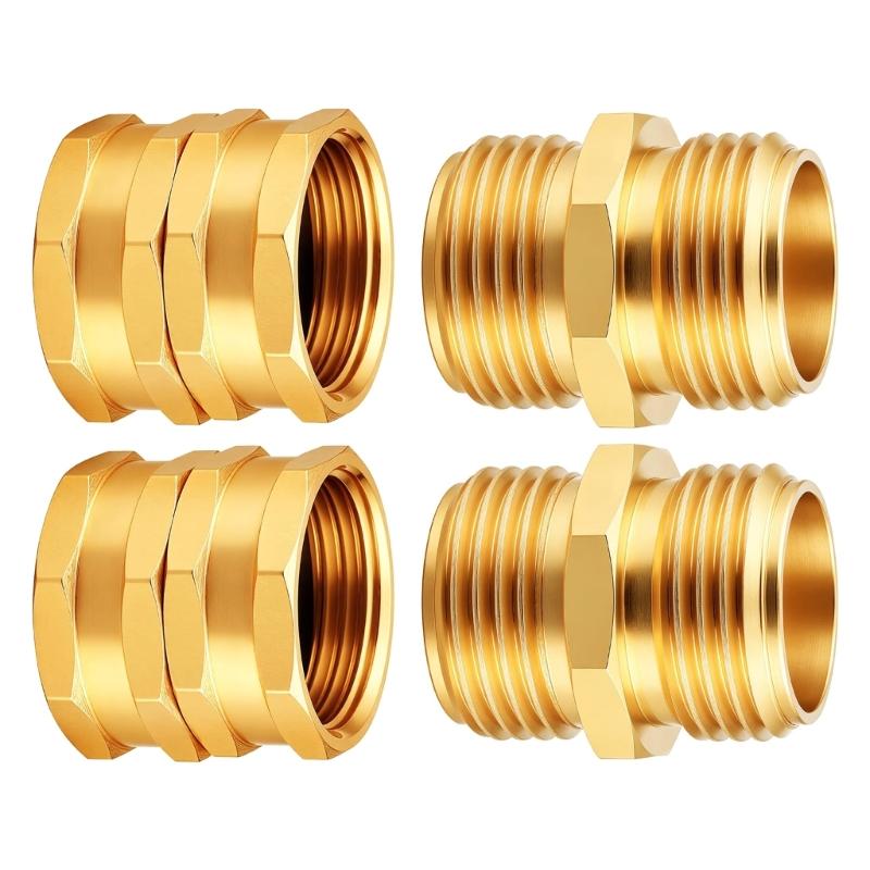 2Pcs 3/4inch Brass Hexagonal Head Adapter Male/Female Thread Garden Watering Fitting Pipe Extender Coupler Enduring