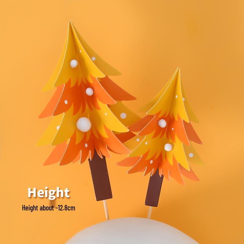 Forest Leaves Cake Topper: Apple & Coconut Tree Decor with Free Shipping