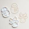Christmas Cookie Cutters Snowman Deer Biscuits Embossing Stamp Mould for Happy New Year Xmas Party Baking Cake Decorating Tools