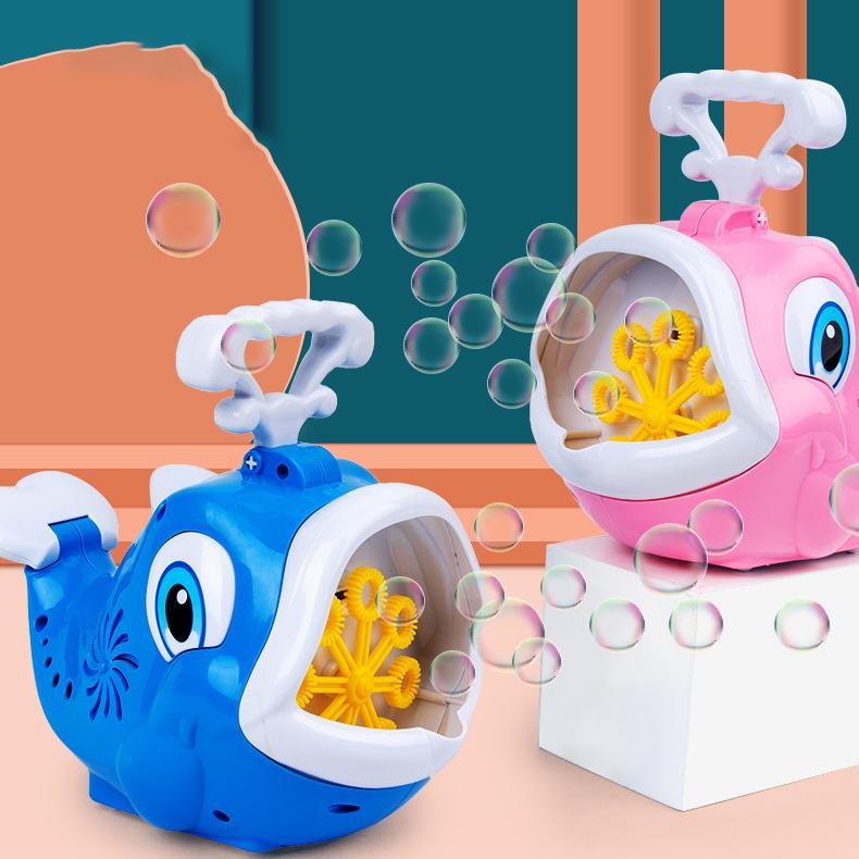 Macchina Sparabolle Automatica Balena Soffiatore Elettrico Automatico per Bolle Macchina per Fare Bolle per Bambini Piccoli Maschi Femmine