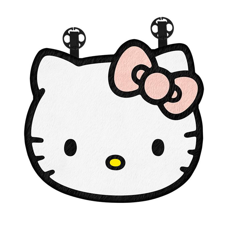 Hello Kitty Universal Car Short Plush Cushion Cartoon 3D Shaped Winter Five Seat Cover Car Soft Cushion for Car Interior Decor