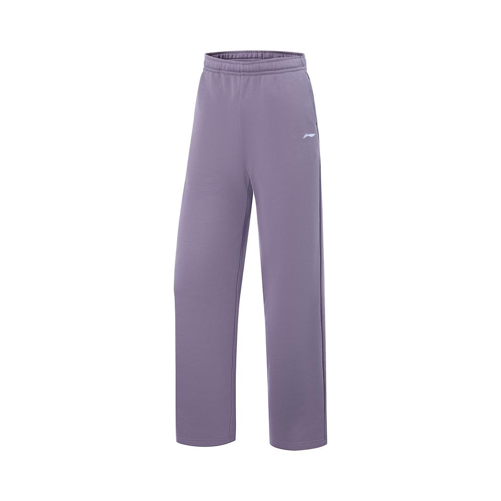 Li-Ning Fitness Series Solid Color Mid-Rise Drawstring Breathable Versatile Straight-Leg Sports Pants Women pants AKLVA52-1