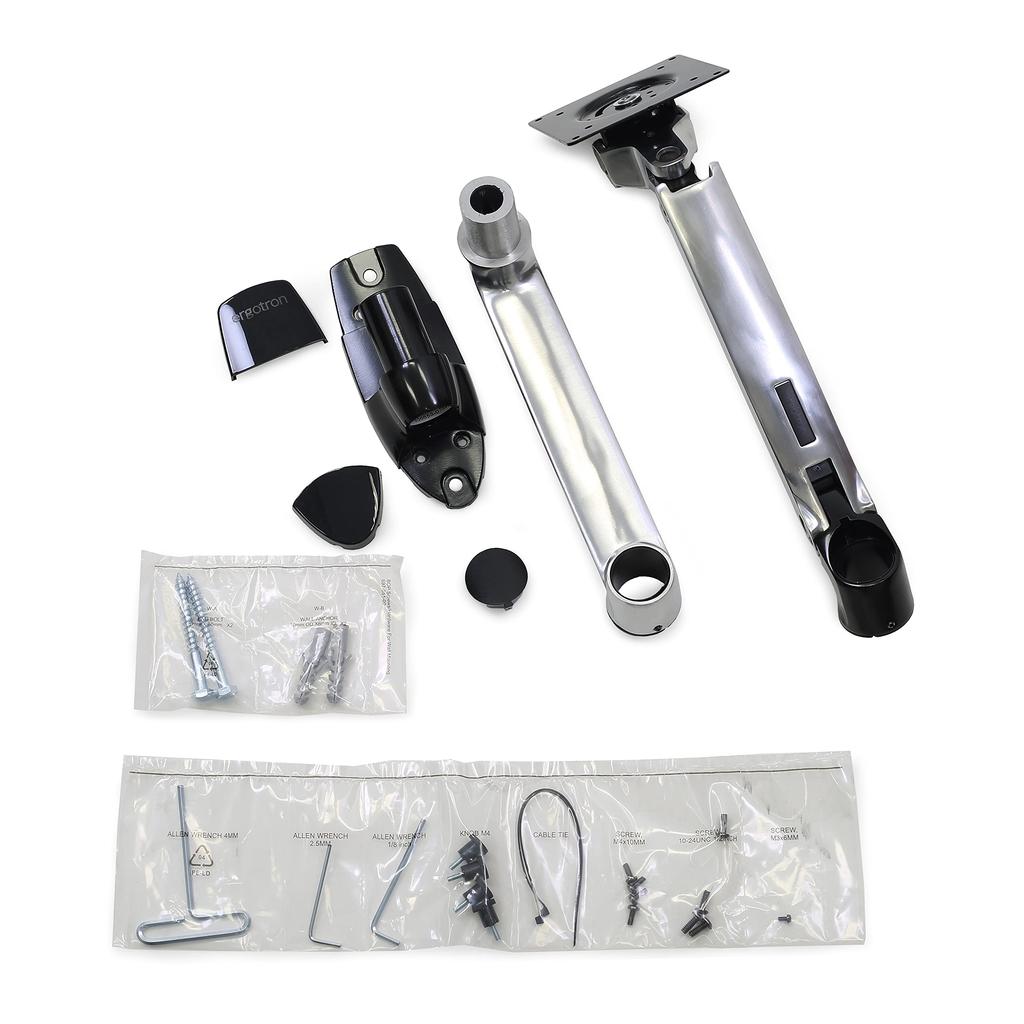 ERGOTRON LX Wall Mount Monitor Arm Silver Up To 34 Inches Compatible with VESA Standards (3.2~11.3kg) 45-243-026