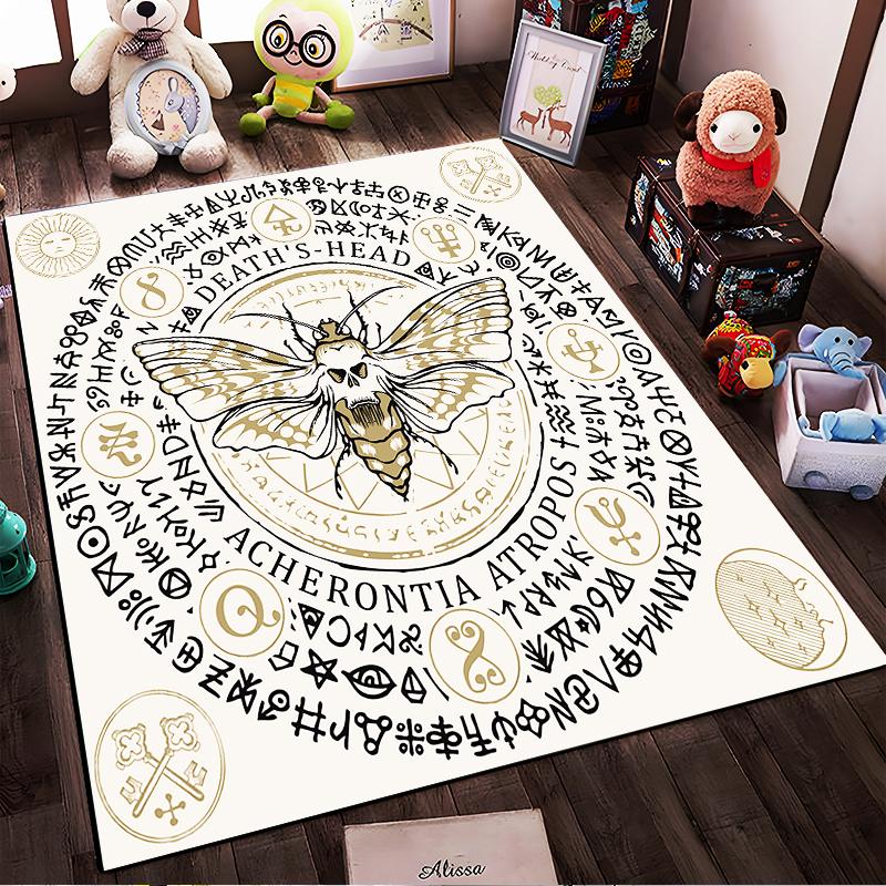 Death's-Head Hawk Moth Symbol Rug Non-slip rug suitable for living room and bedroom sofas