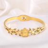 Five-leaf Elastic Open Bracelet for Women, C-shaped Leaf Bracelet for Bathing