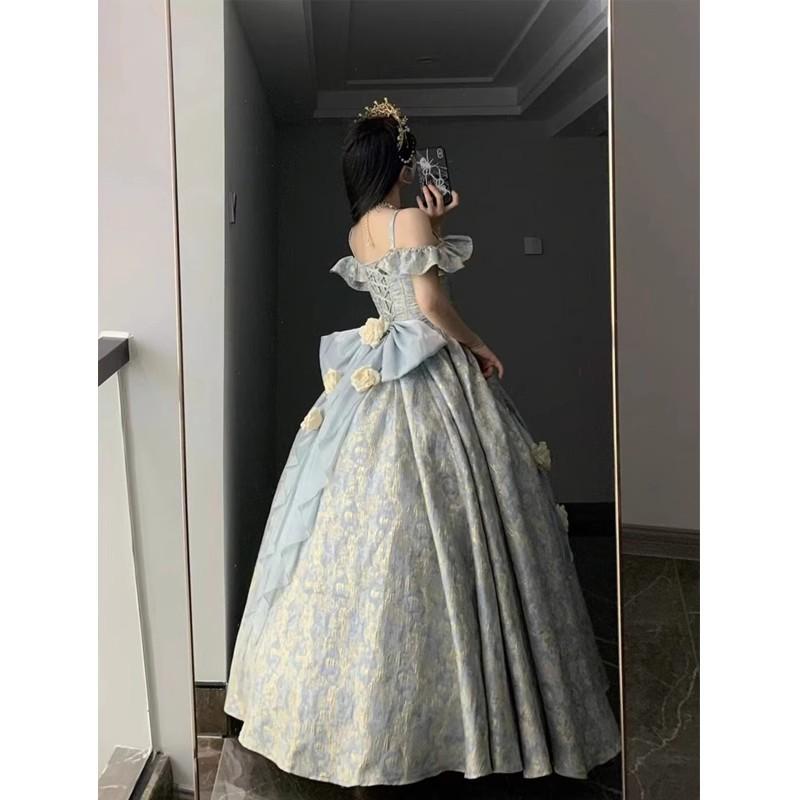 Lolita Abiye Yüksek Duygu Ziyafet Sanat Sınav Performansı Kolsuz Askılı Yüksek Bel Prenses Elbiseler