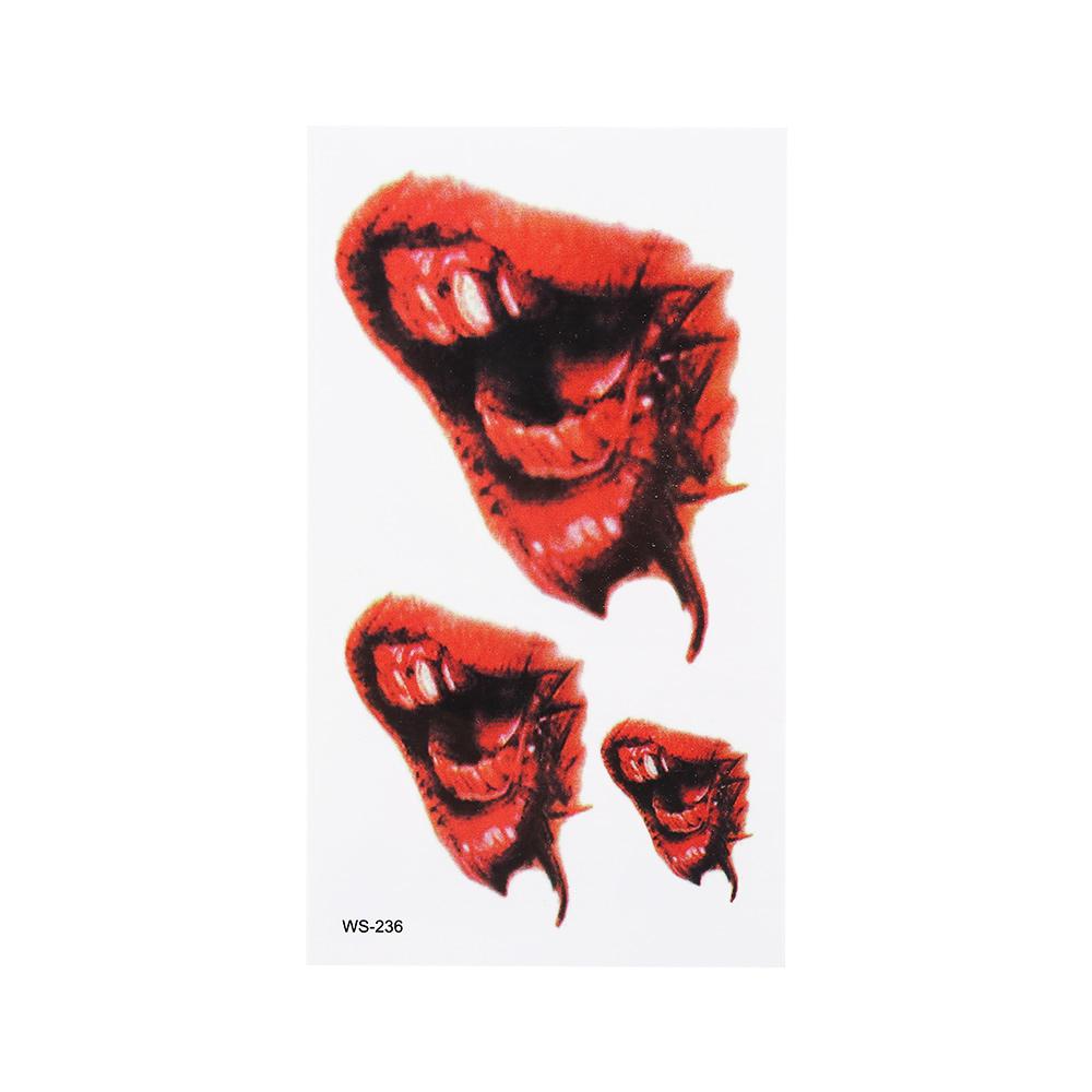 Face Body Art Horror Wound Temporary Tattoos Halloween Tattoo Stickers Fake Tattoo Horror Scar