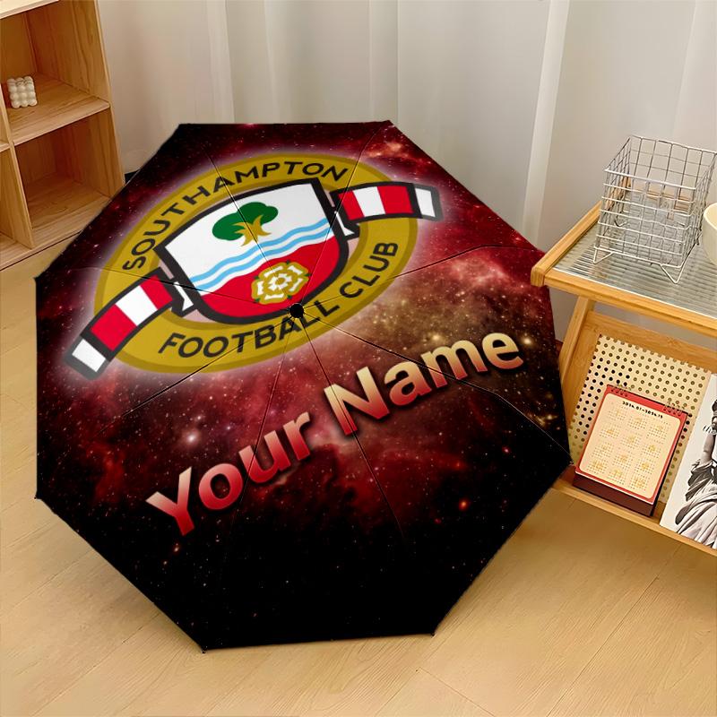 Southampton FC Automatic 3‑Fold Umbrella 8‑Rib Windproof Folding Umbrella Sun Rain Protection For Outdoor Travel Daily Use