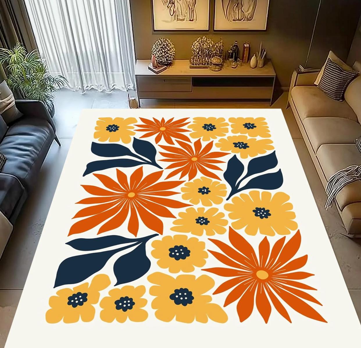 

Area Rugs Floor Carpet Mat Neon Colorful Butterfly Pattern Non Slip Print Floor Mat for Living Room Bedroom Kitchen Home Decor 40x60cm