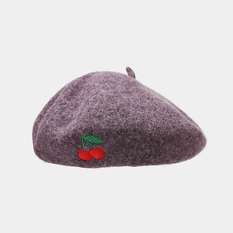 Women's Winter Casual Embroidered Checked Beret Trendy Fashion Artist Hat