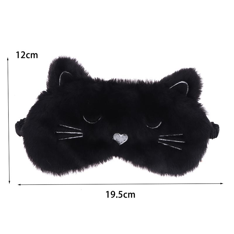Urocza kreskówkowa maska do spania kota na oczy opaska na oczy pluszowa opaska na oczy do spania dla dziewczyny kobiety drzemka noc zwierzę opaska na oczy