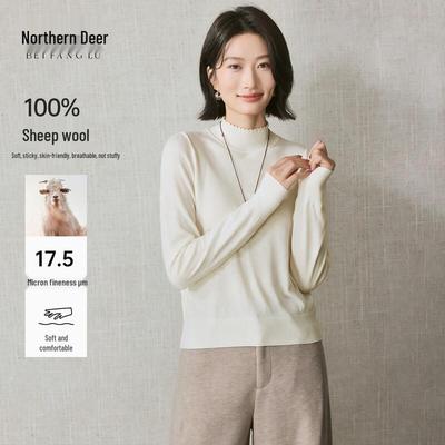 Women's 100% Merino Wool Round Neck Knit Pullover