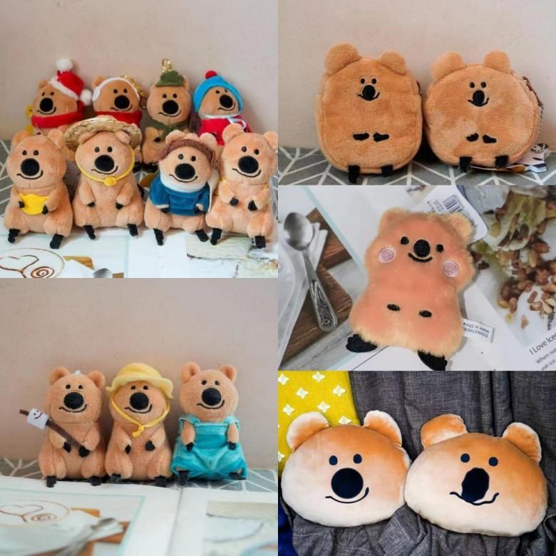 Koala Cute Baseball Burger Hot Dog Mouse Cartoon Plush Doll Pendant Bag Earphone
