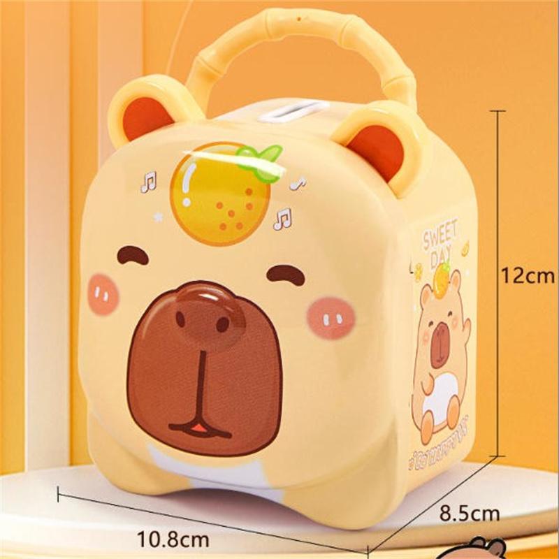 Capybara Piggy Bank, Cute & Lockable Metal Storage Box For Kids & Students, Cute Animal Desktop Ornament Decoration