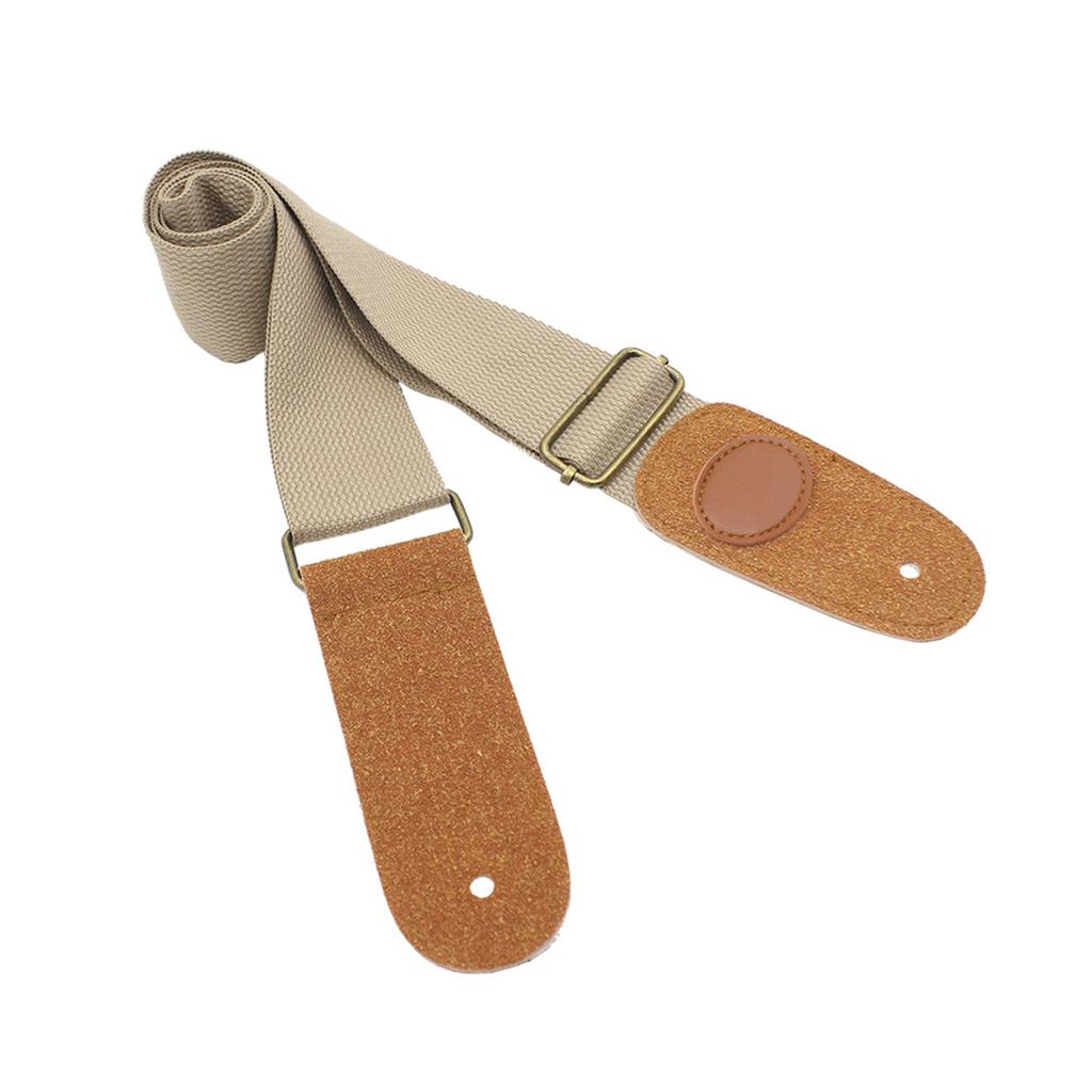 IRIN Adjustable Belt Woven Cotton Guitar Strap with Leather Ends for Electric Acoustic Folk Guitars Comfortable and