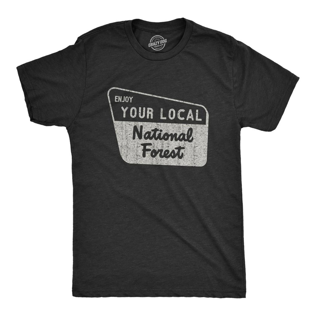 Mens Enjoy Your National Forest Funny Outdoor Vintage Camping Mountains T shirt