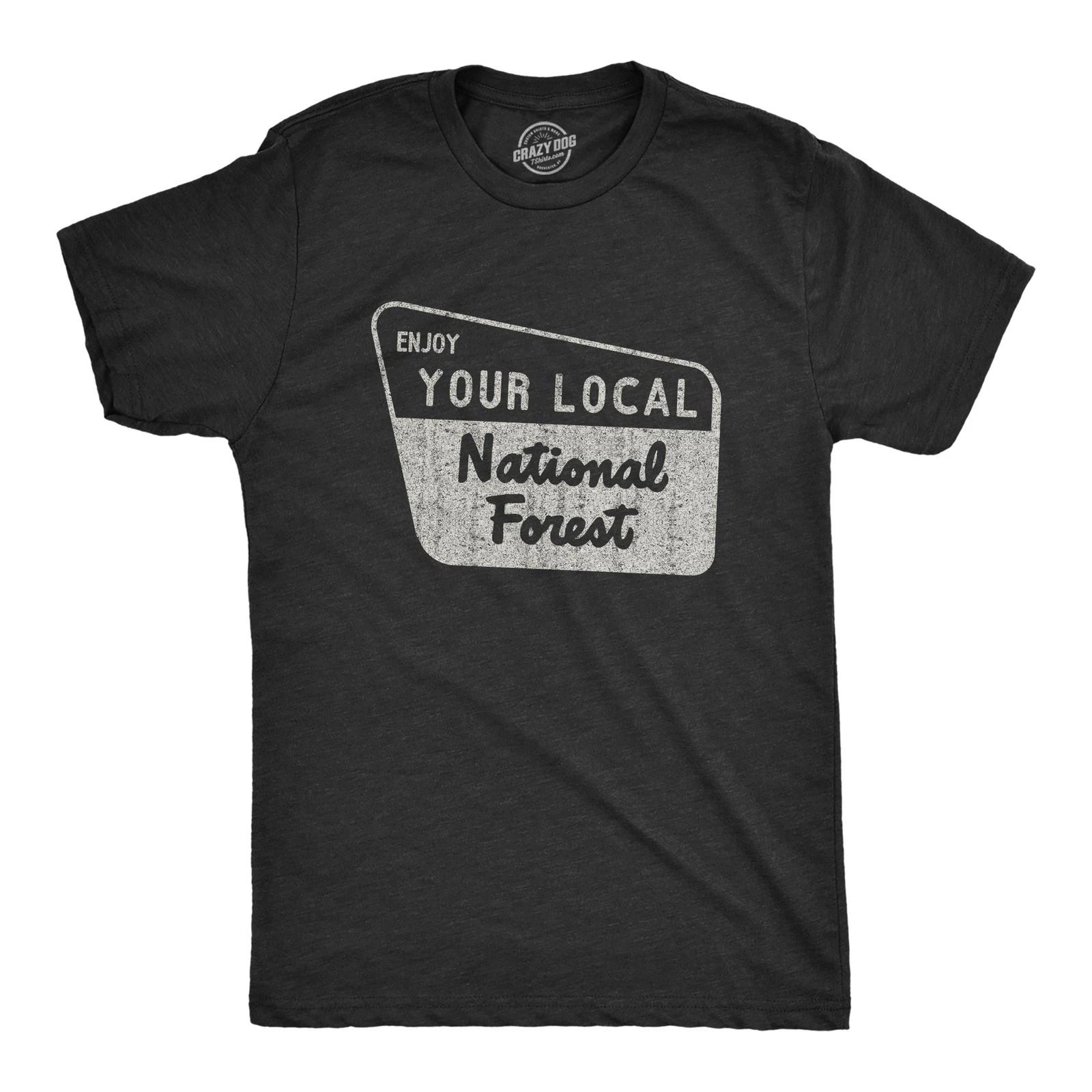 Mens Enjoy Your National Forest Funny Outdoor Vintage Camping Mountains T shirt XL
