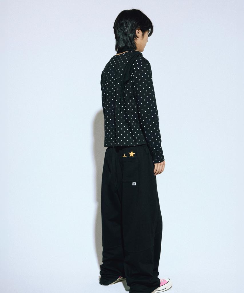 LISHAUSEUSAUNDEU Layered Star Tee Black