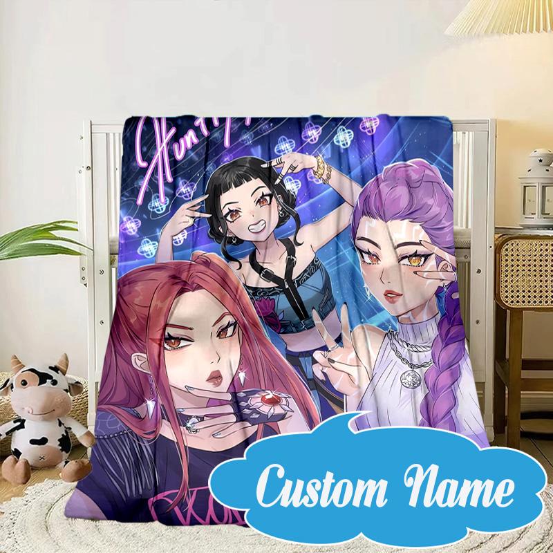 Custom Name KPop Fantasy Night Blanket bed sofa Blanket Flannel Blanket for Camping, Hiking, Picnic Essentials,gift for Fan family