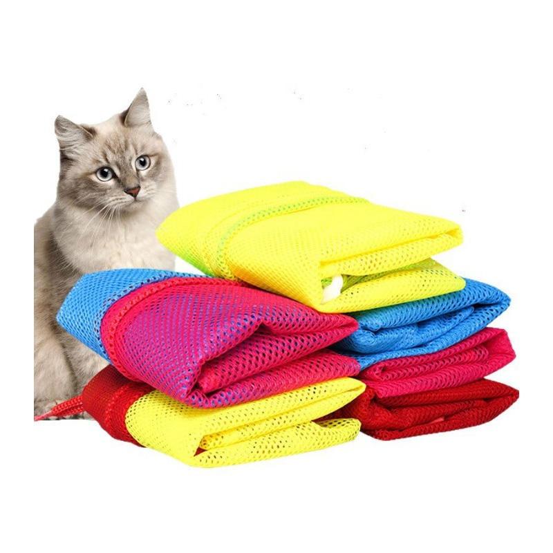 Cat Grooming Bag Mesh Wash Carrier for Bathing Nail Trimming Anti Scratching Restraint System Secure Stress Free Pet Care