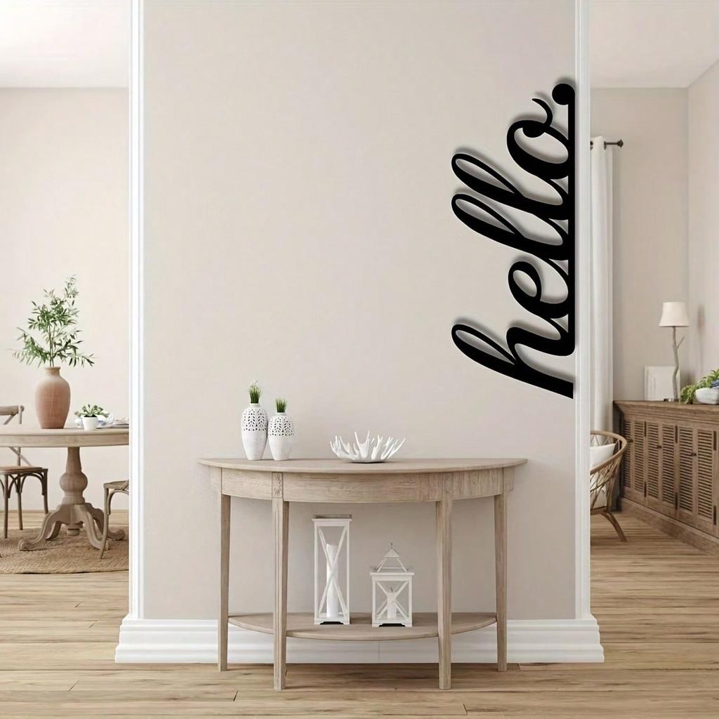 Modern Vertical Welcome Metal Wall Sign Elegant Entryway Decor Housewarming Gift