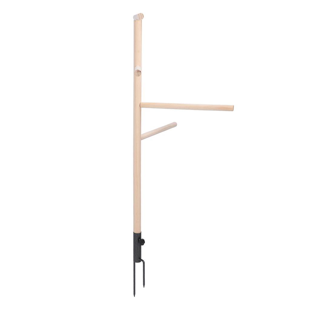 Chicken Perch Toy for Coop Wooden Chicken Roost Stand with Iron Ground Plug Chicken Coop