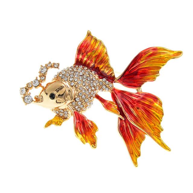 

Нові брошки «Золота рибка» для жінок, шпилька зі стразами з милими тваринами