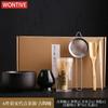 6 Pcs Bamboo Matcha Whisk Scoop and Holder Matcha Bowl with Strainer Japanese Matcha Ceremony Accessory for Family Beginner