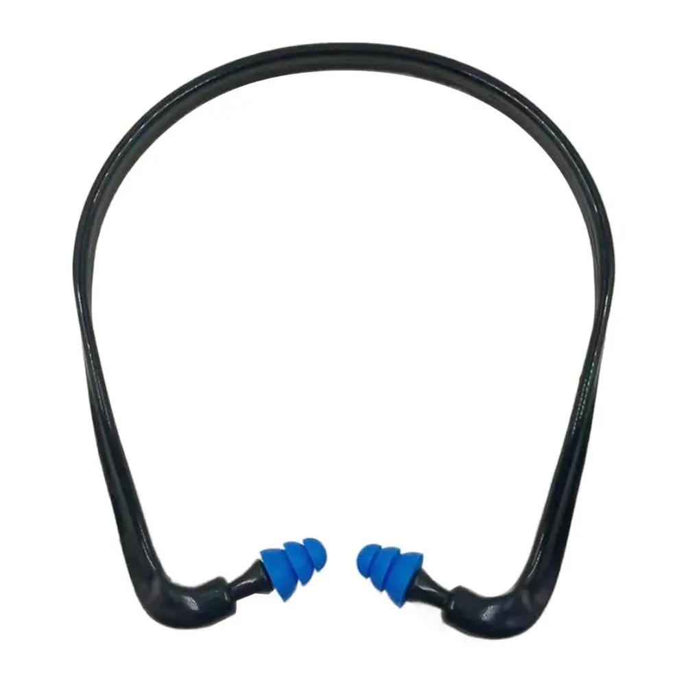 Soft Silicone Headband Earplugs Anti Noise Waterproof Swimming Sleeping Noise Reduction Reusable Ear Plugs Blue Black Orange