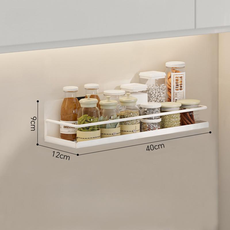 Stanzfreies Küchen-Gewürzregal zur Aufbewahrung Zuhause Wandmontiertes Metall-Gewürzregal Klebe-Hänge-Kleinteile-Organisationshalter