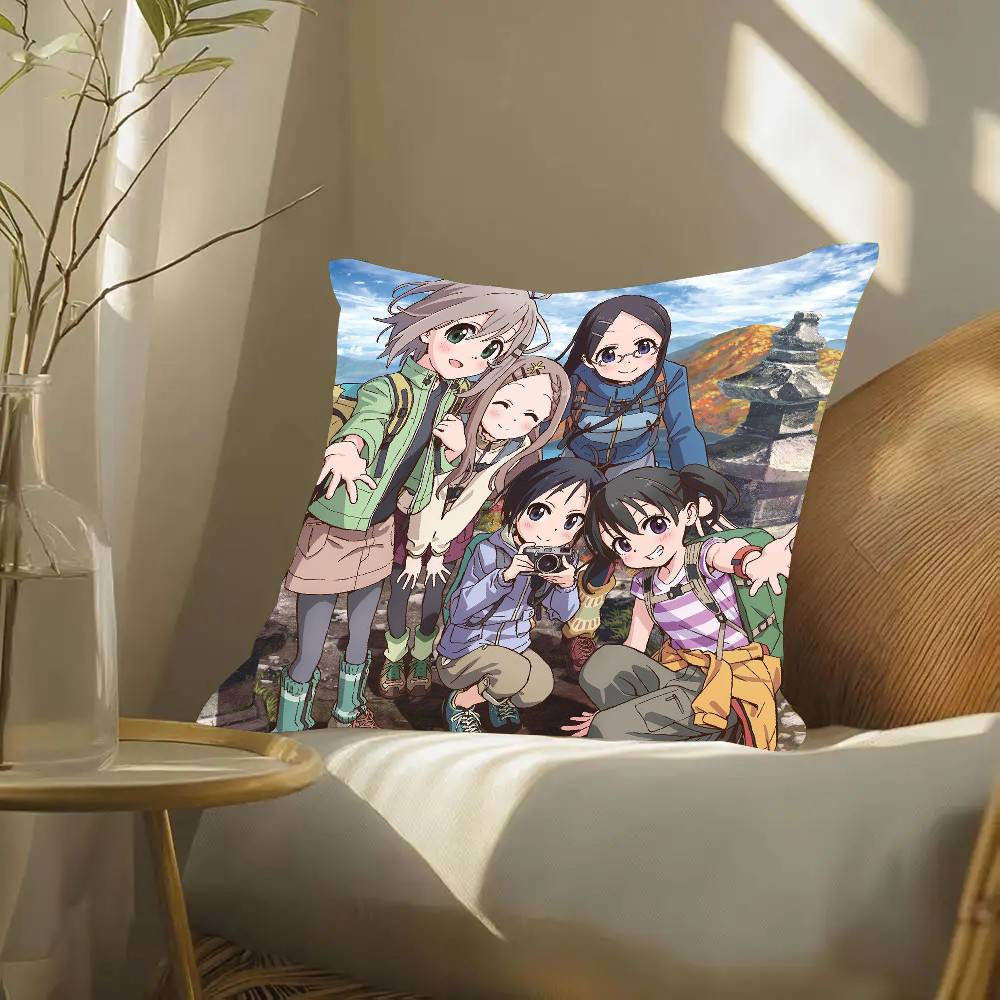 E-Encouragement Of Climb Anime Pillow Case Fashion Square Pillowcase Bedroom Sofa Room Ins Decoration Leisure