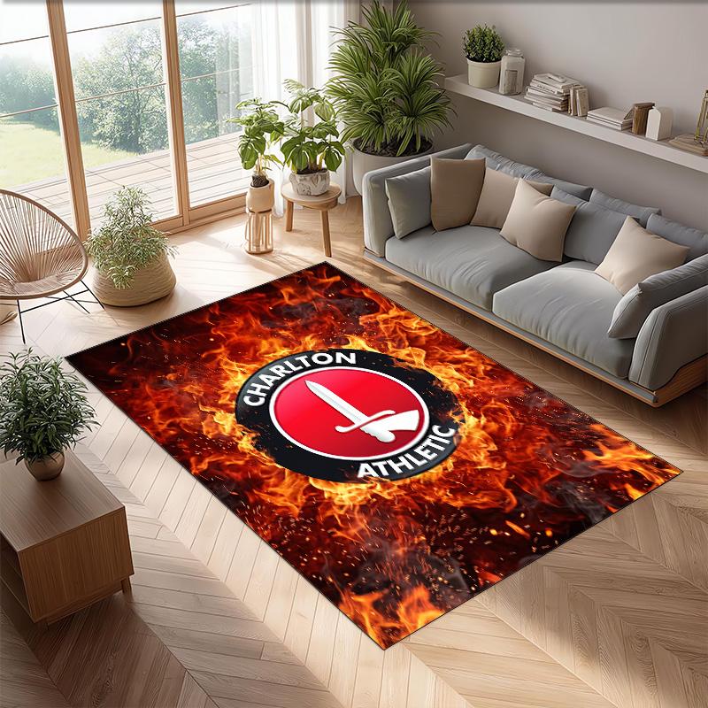 Tappeto Morbido Antiscivolo per Interni con Motivo Calcio Charlton Athletic FC Tappetino Decorativo Sportivo per Camera da Letto