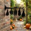 with Bell Inverted Branch Bat Wind Chime Spooky Hanging Door Bell Halloween Wind Chime  Garden