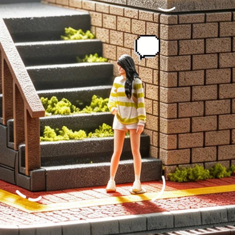 Realistic Striped Girl Figure Model for Architectural Displays Dioramas Props 1:64 Scale Hand Painted Miniature Figure
