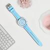 Jumpsunfun 20mm Watch Band for Swatch X OMEGA Speedmaster Silicone Watch Strap with Quick Release Replacement Light Blue with White Lines MoonSwatch,