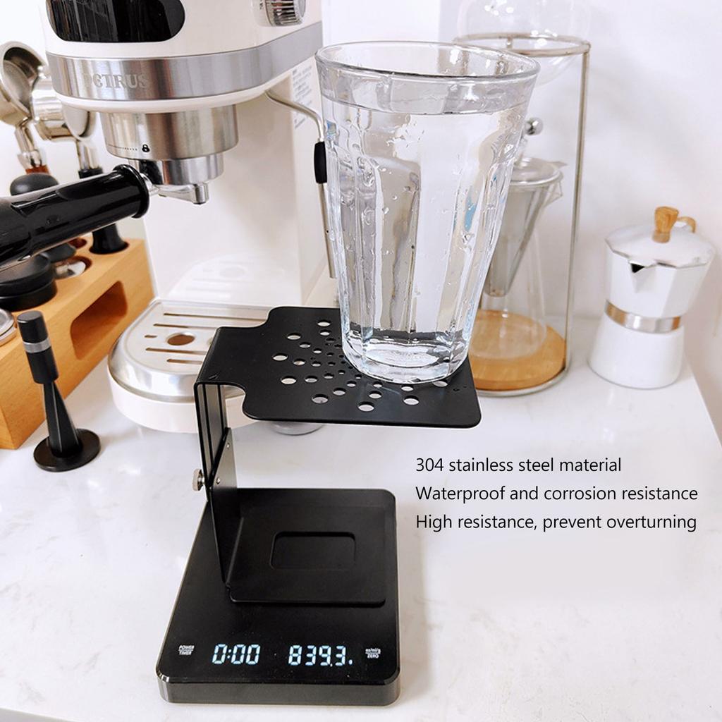Kaffeemaschinen-Waagenständer Edelstahl Höhe Auslaufsicheres Design Kaffee Elektronischer Wiegeständer für Zuhause Bar