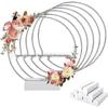 Golden Iron Dreamcatcher Floral Wreath with Wooden Base - Wedding Table Centerpiece Prop