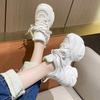 Fashion Fashion White Mesh Ventilate Women Sneakers 8CM High Platform Sports Shoes New Spring Thick Bottom Women's Wedge Casual Shoes