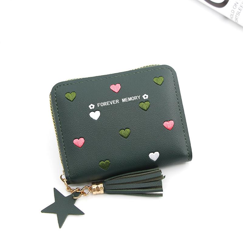 Ladies' Fashion Tassel Zipper Short Wallet & Card Holder with Multi-Card Slots and Coin Purse