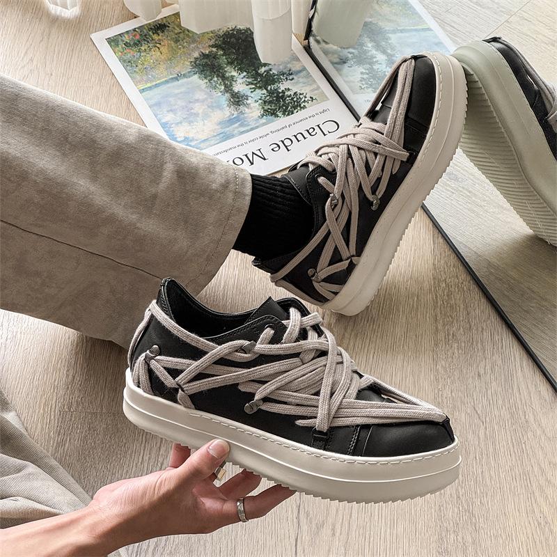 

Весна и лето новая модная тенденция универсальные увеличивающие рост кеды высокий стрит мужские и женские парные повседневные спортивные туфли 880422-K 34 чёрный