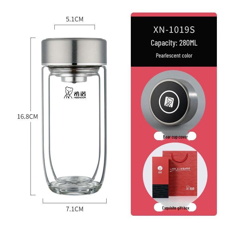 Xino Double Wall Glass Tea Infuser Bottle