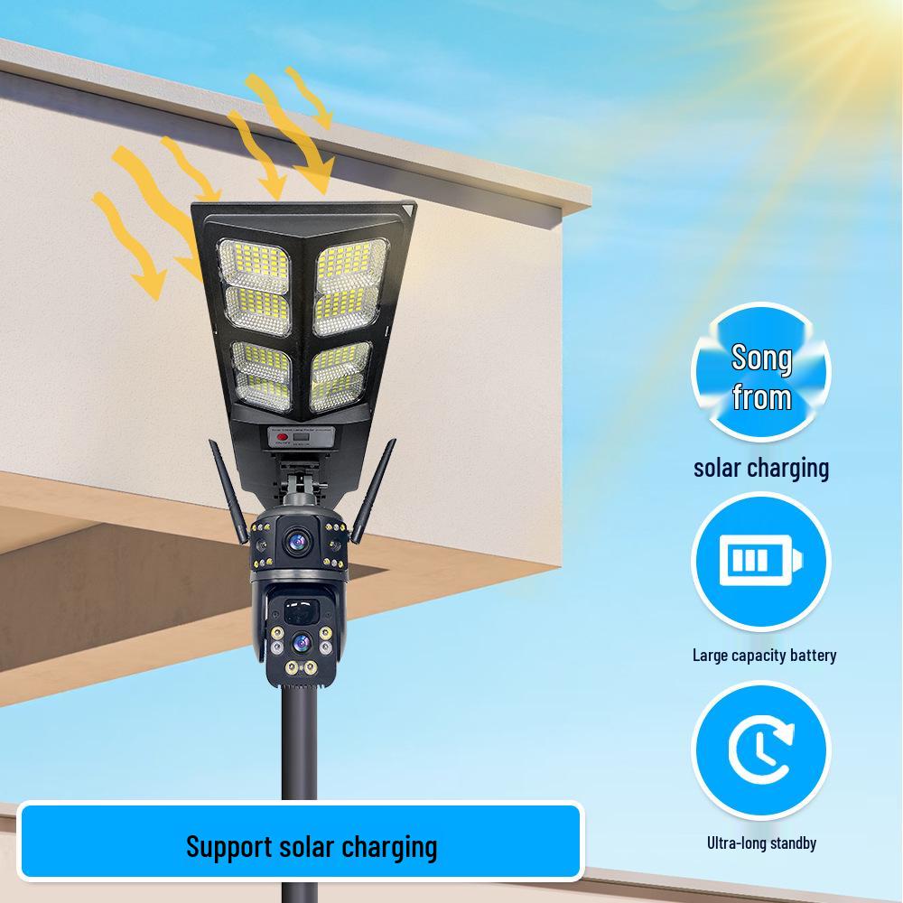 V380 Low-Power Waterproof Solar Camera with Voice Dialogue & Remote-Controlled Street Light