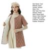 Yousheng Winter Down Coat Padded Round Neck Pockets Buttons Closure Windproof Heat Retention Daily Cold Weather Inner Layer Clothes Cotton Jacket