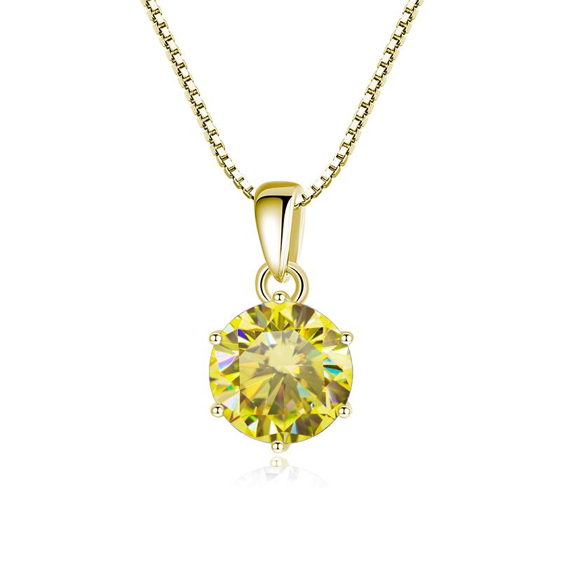Butterflykiss 1 CT Real Moissanite Pendant Necklace For Women Top Quality 925 Silver Wedding Party Bridal Fine Jewelry