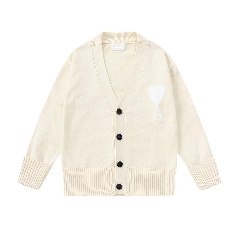 Neuer AMI CS Strickpullover Rundhals Trendmarke Damen Paar Kleines Herz Lockerer Pullover Langarm Grenzüberschreitender Strickpullover