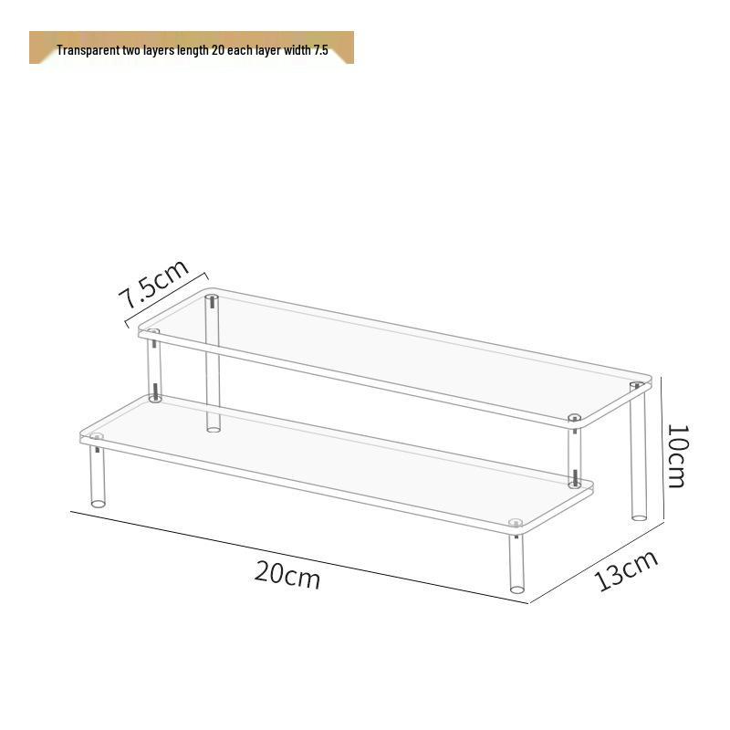 

Акриловая трехъярусная ручная стойка для кукол Pop Mart, косметики Jasmine, кошельков и ювелирных изделий 2-layer 20cm standard